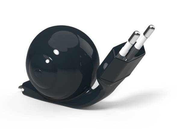 SNAIL Micro USB Ladekabel Schnecke Schwarz