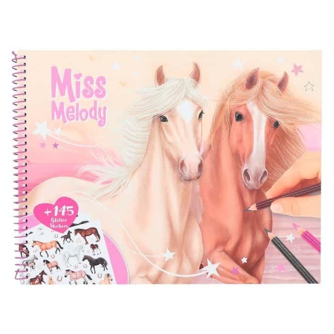 Miss Melody Pferde Malbuch mit Stickern Geschenkewunderland - | 4010070647810