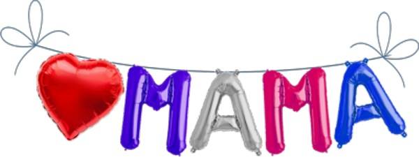 Folien Ballon Buchstaben Set MAMA