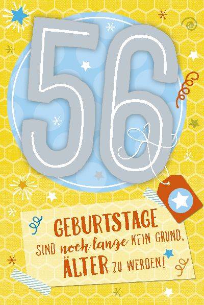 Glückwunschkarte zum 56. Geburstag