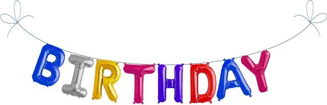 Folien Ballon Buchstaben Set BIRTHDAY