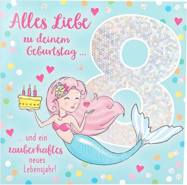 Glückwunschkarte zum 8. Geburstag