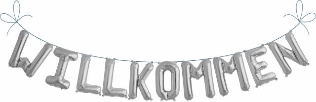 Folien Ballon Buchstaben Set Willkommen