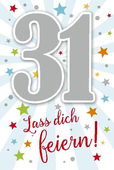 Glückwunschkarte zum 31. Geburstag