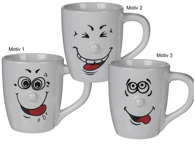 Porzellan Becher Funny Face
