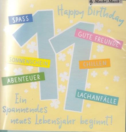 Glückwunschkarte zum 11. Geburstag