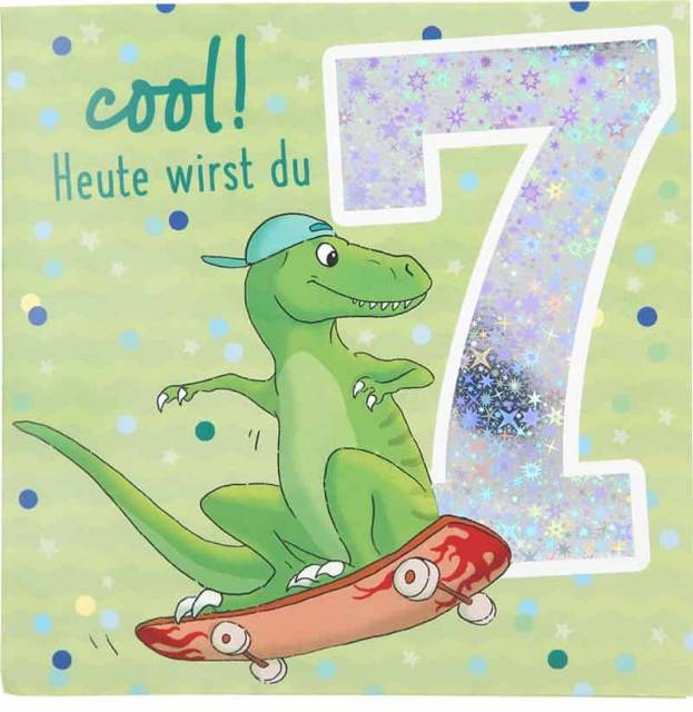 Glückwunschkarte zum 7. Geburtstag