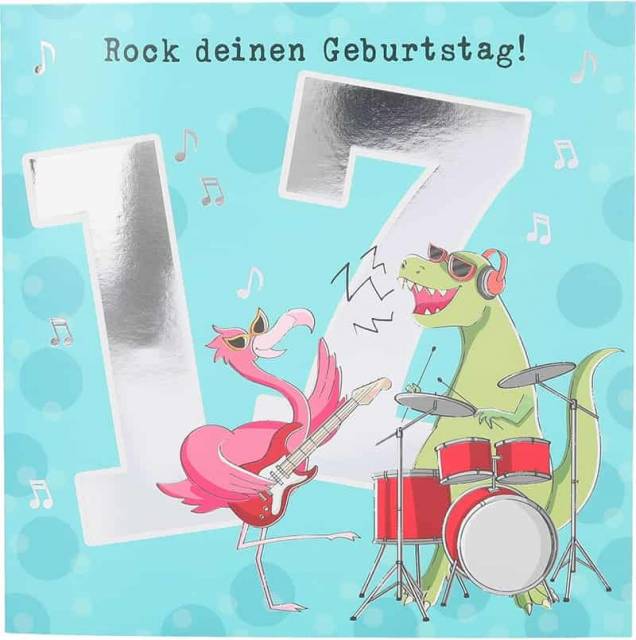 Glückwunschkarte zum 17. Geburstag
