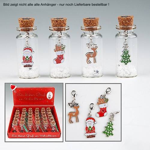 Weihnachtsanhänger in Glasflasche