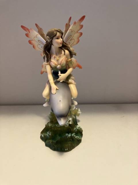 Elfe auf Delfin Dekorfigur