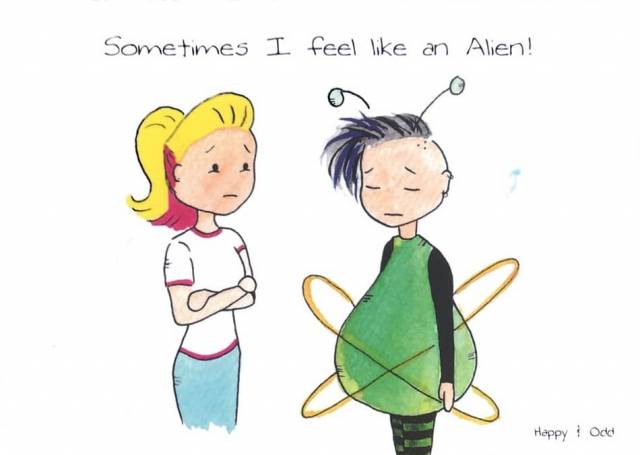 Happy & Odd Postkarte Alien