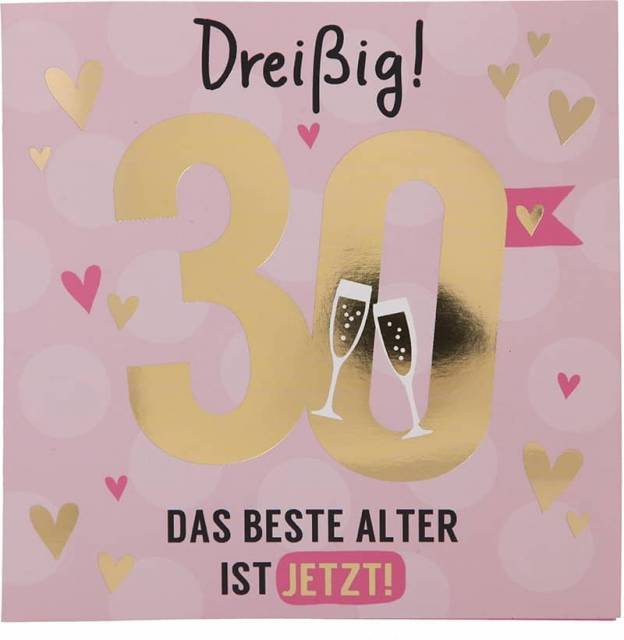 Glückwunschkarte zum 30. Geburstag