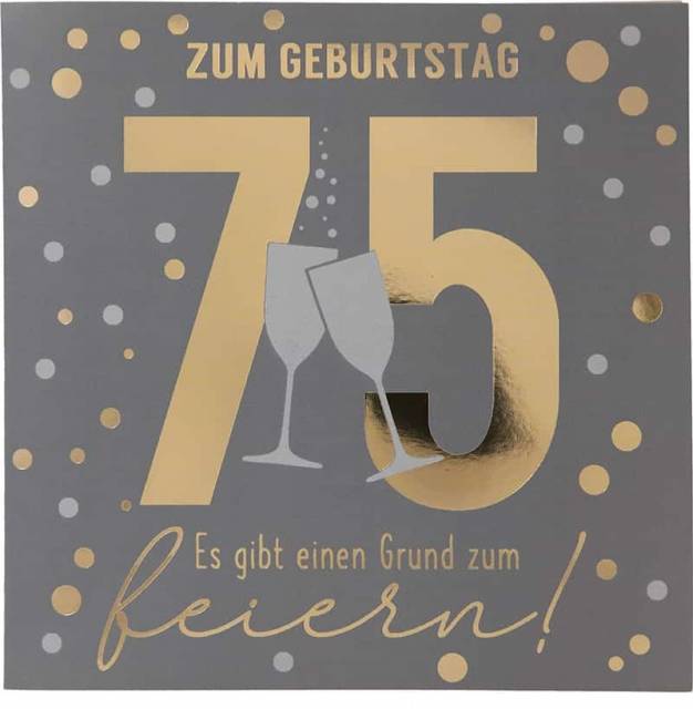 Glückwunschkarte zum 75. Geburstag